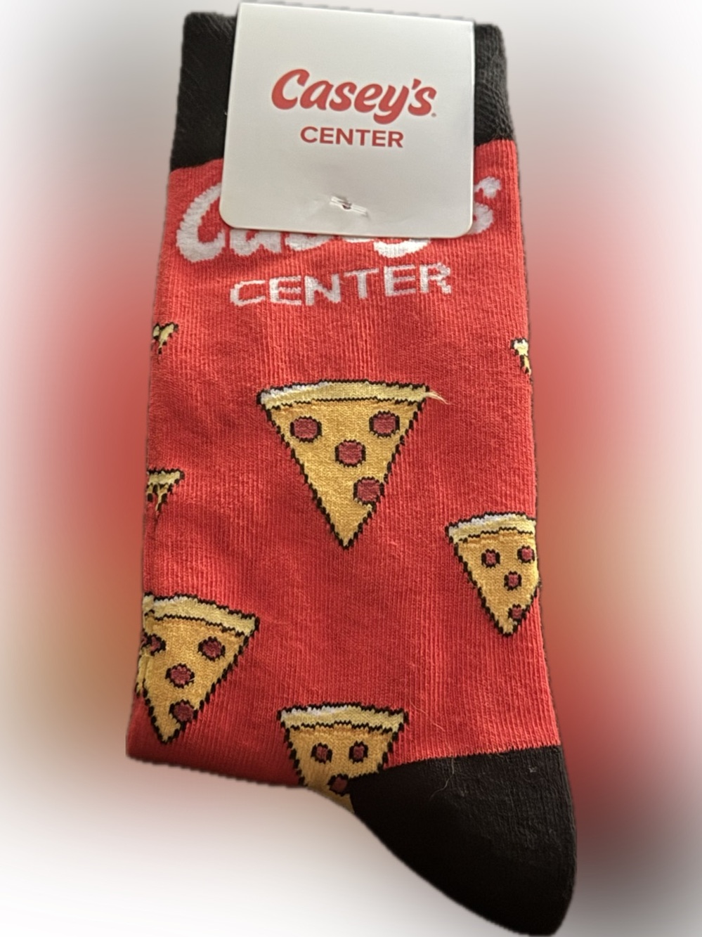 Casey’s Center (Casey’s Stores)~Novelty~Slice of Pizza~Crew Socks~One Size~NWT